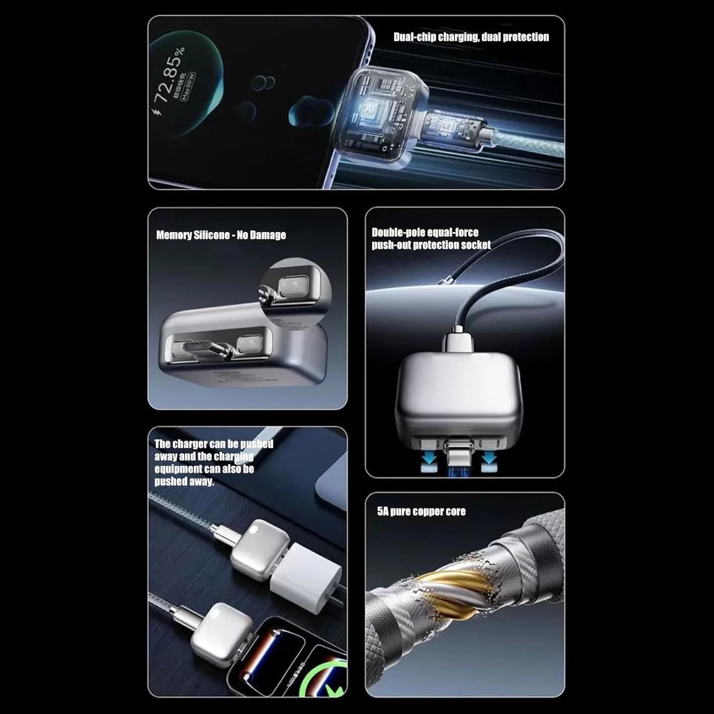 140W Smart Auto Disconnect Charging Adapter